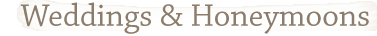 Weddings and Honeymoons